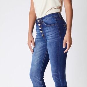 Kancan Size 13/30 Candice High Rise Super Skinny Jeans Curvy KC7114M Button Fly